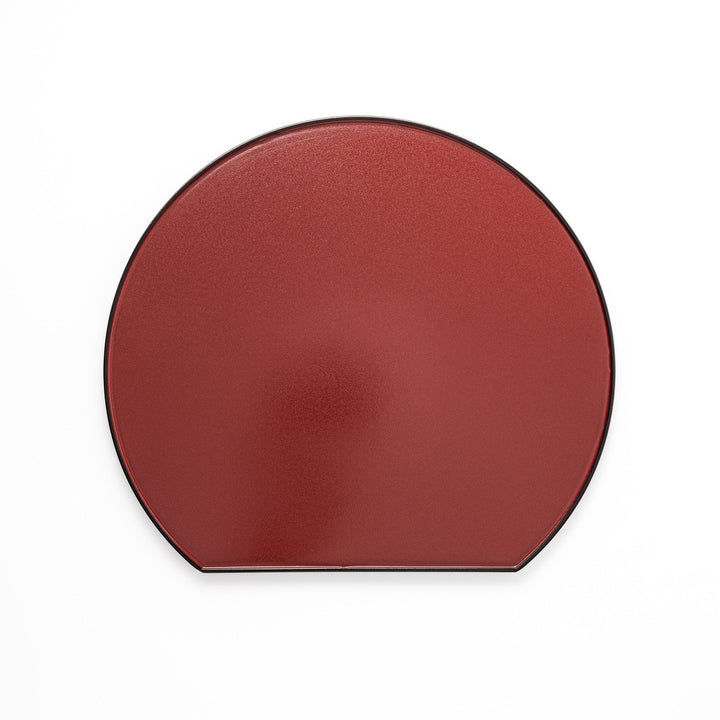 Reversible Japanese Half-Moon Lacquered Tray in red and black. A minimalist serving tray that blends form and function for modern Japanese dining.