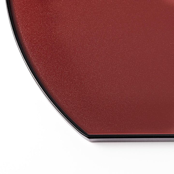 Reversible Japanese Half-Moon Lacquered Tray in red and black. A minimalist serving tray that blends form and function for modern Japanese dining.