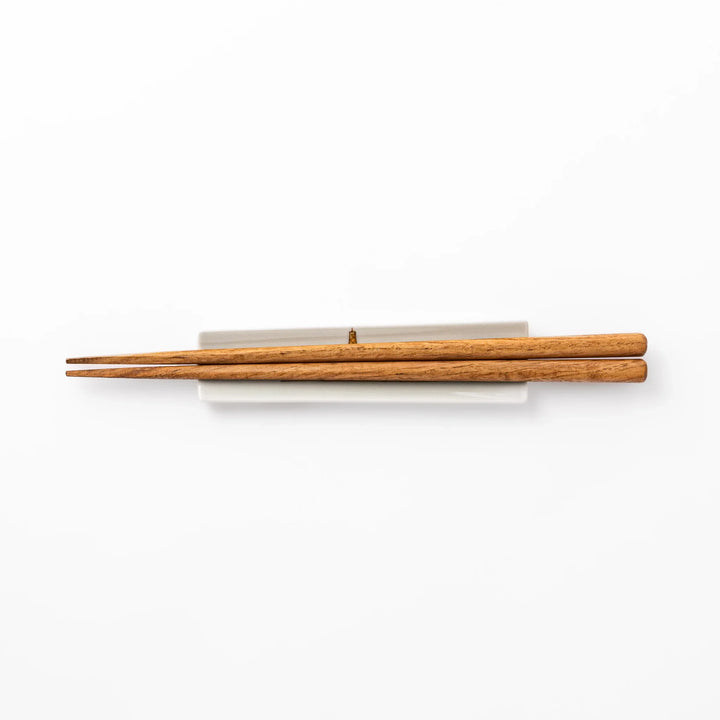 Japanese porcelain chopstick rest with whimsical France design featuring Eiffel Tower, Arc de Triomphe, and colorful trees