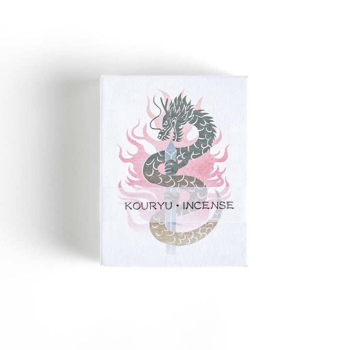Dragon-themed incense featuring a striking illustration of a coiling dragon with fiery accents, offering a bold and aromatic experience in every stick.