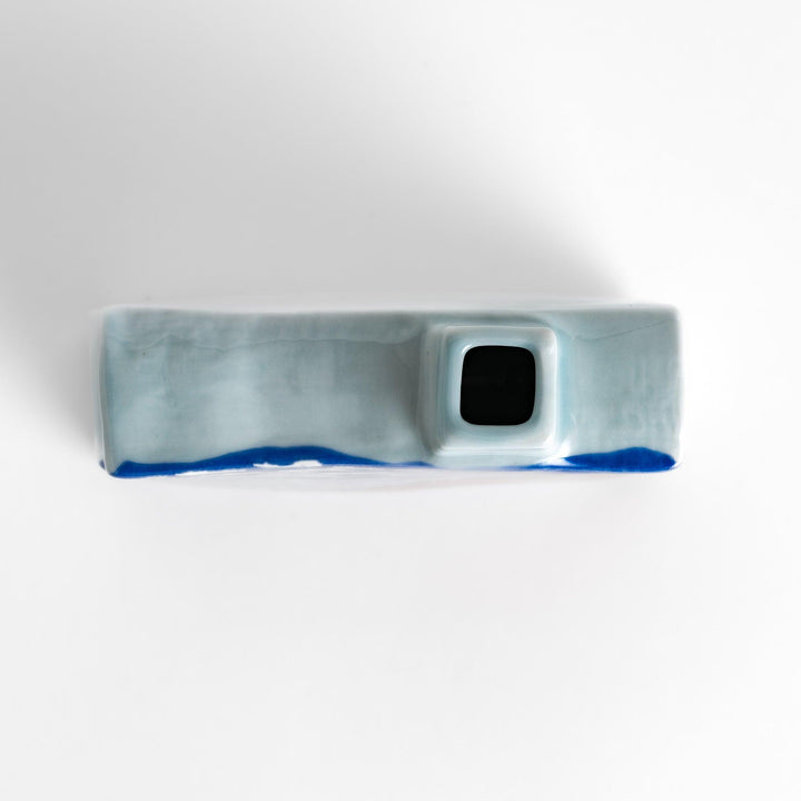 Flower Vase featuring Hokusai's iconic Red Fuji design, with vibrant red, blue, and orange hues for a striking display.