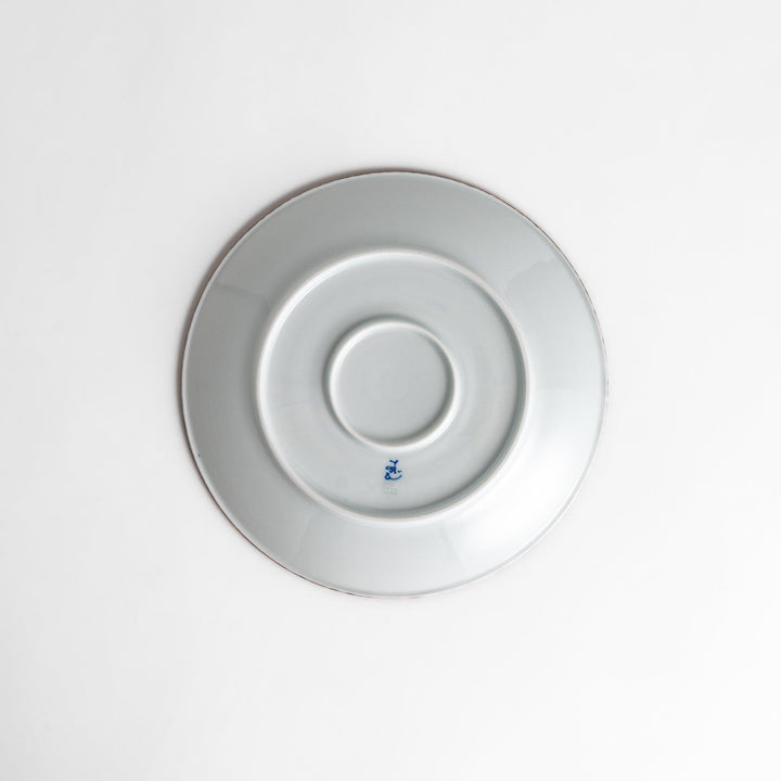 Beautiful ceramic salad plate, featuring a hand-painted Hokusai-inspired wave design, elevates any meal.