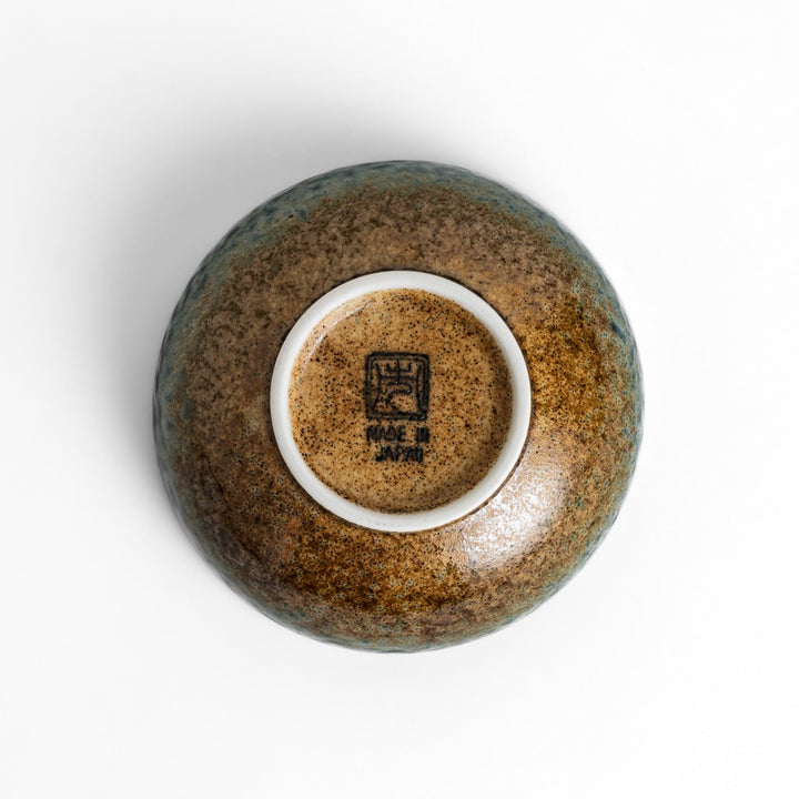 Dessert bowl featuring a beautiful indigo glaze with a stunning ombré effect, transitioning from deep blue to earthy brown