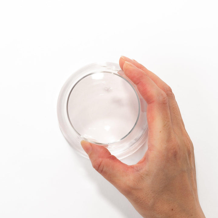 Mount Fuji–inspired beer glass with flared base and delicate etched cherry blossom design, perfect for enjoying craft beer in style.