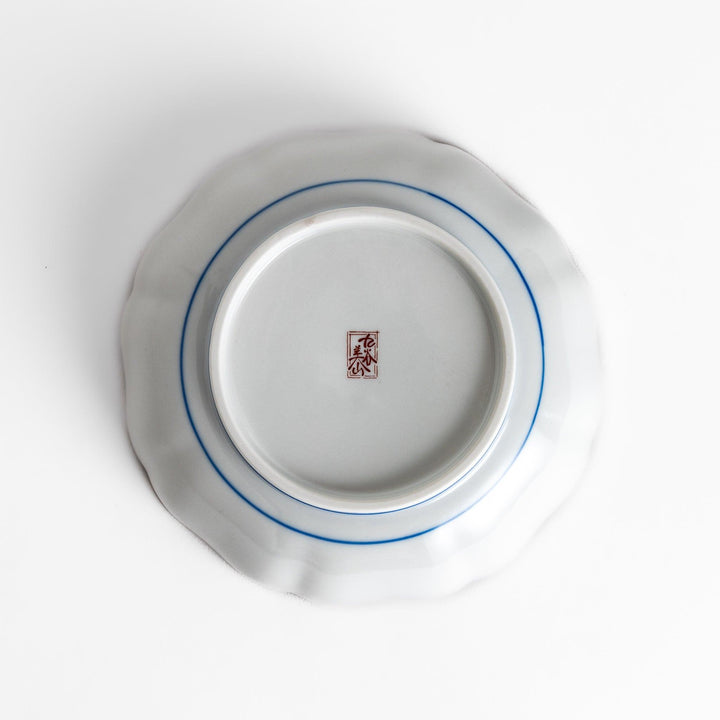 Cereal Bowl featuring a vibrant bird perched on blossoming sakura flowers, framed by intricate blue patterns.