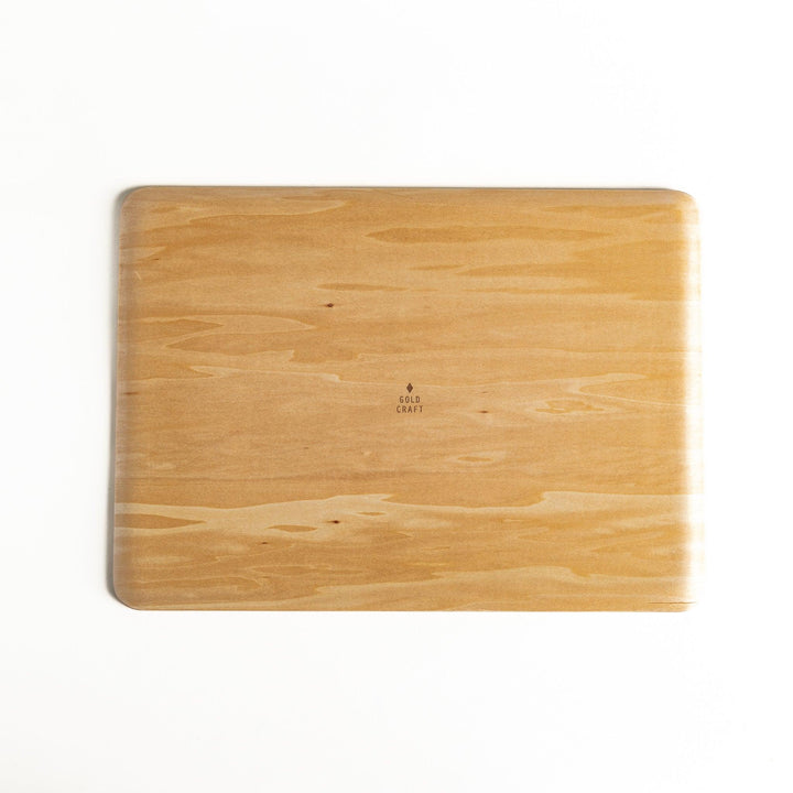 Light brown wooden serving tray with a minimalist design, perfect for serving meals, snacks, or drinks with a touch of natural simplicity.