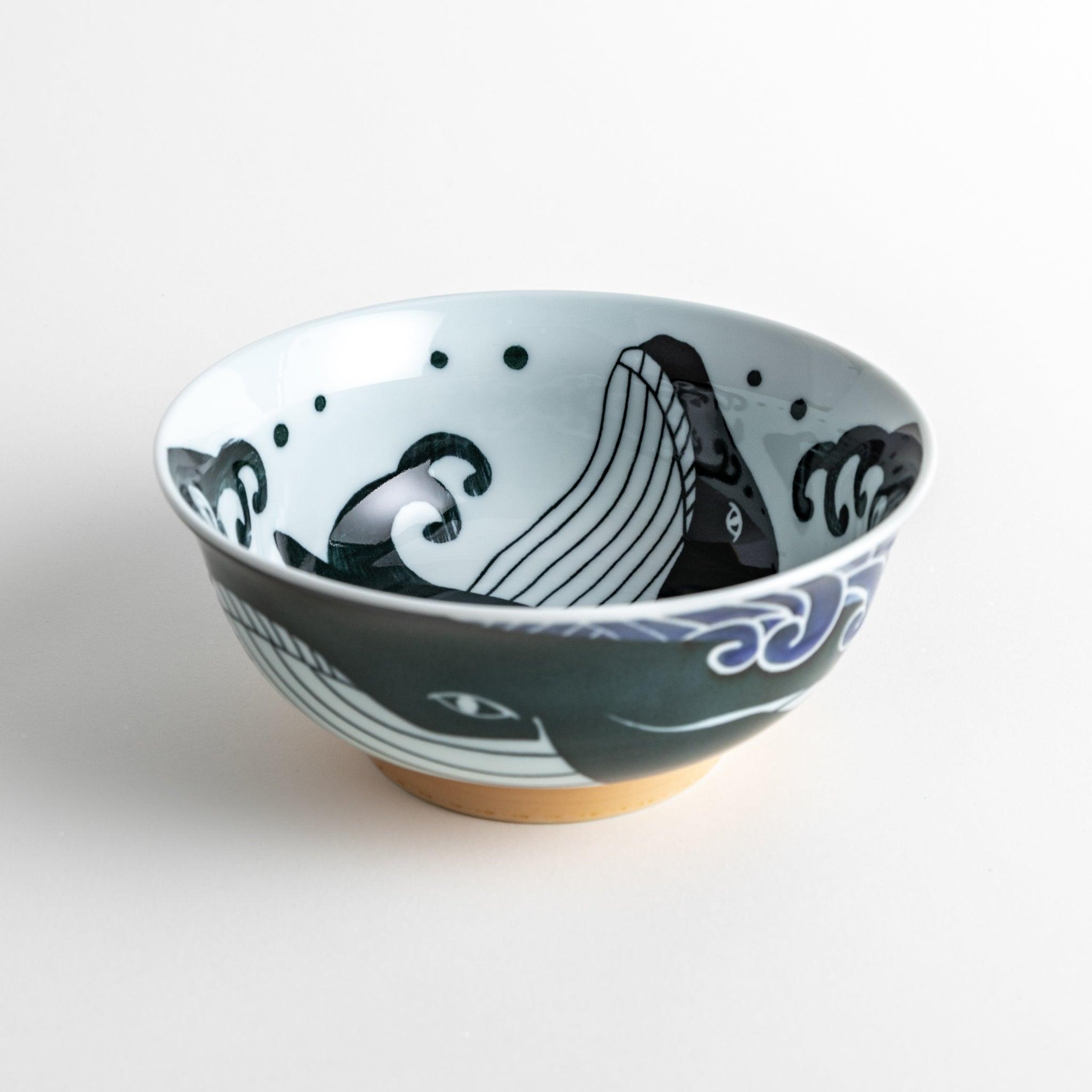 White Wave Whale Ramen Bowl – Japanese Ceramic Ramen Bowl – JOC Goods