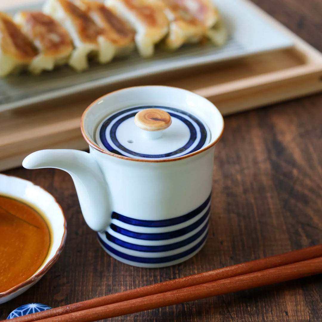 Blue Striped Soy Sauce Dispenser