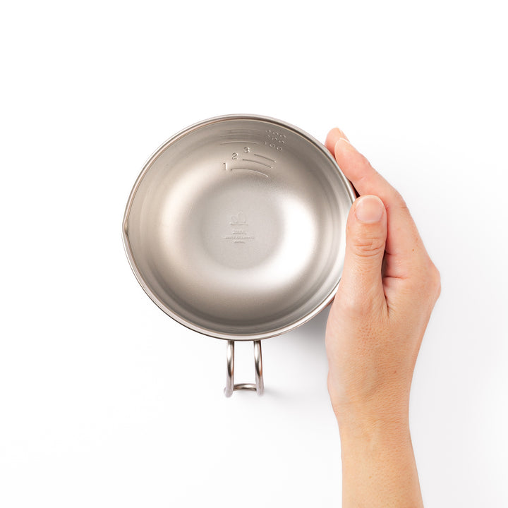 AUX Japanese Mini Measuring Bowl with Handle displayed against a plain white background