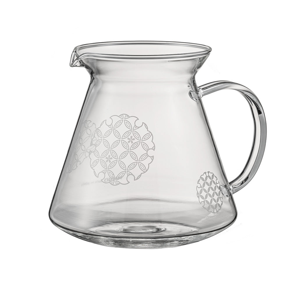 Hario glass range server with traditional japanese shippo pattern clear heatproof coffee server pour over coffeeware jug
