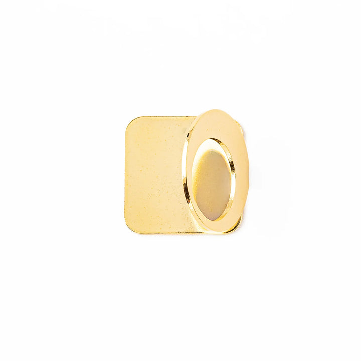 Celestial gold chopstick rest showing unique curved open circle design metallic elegant hashioki holder