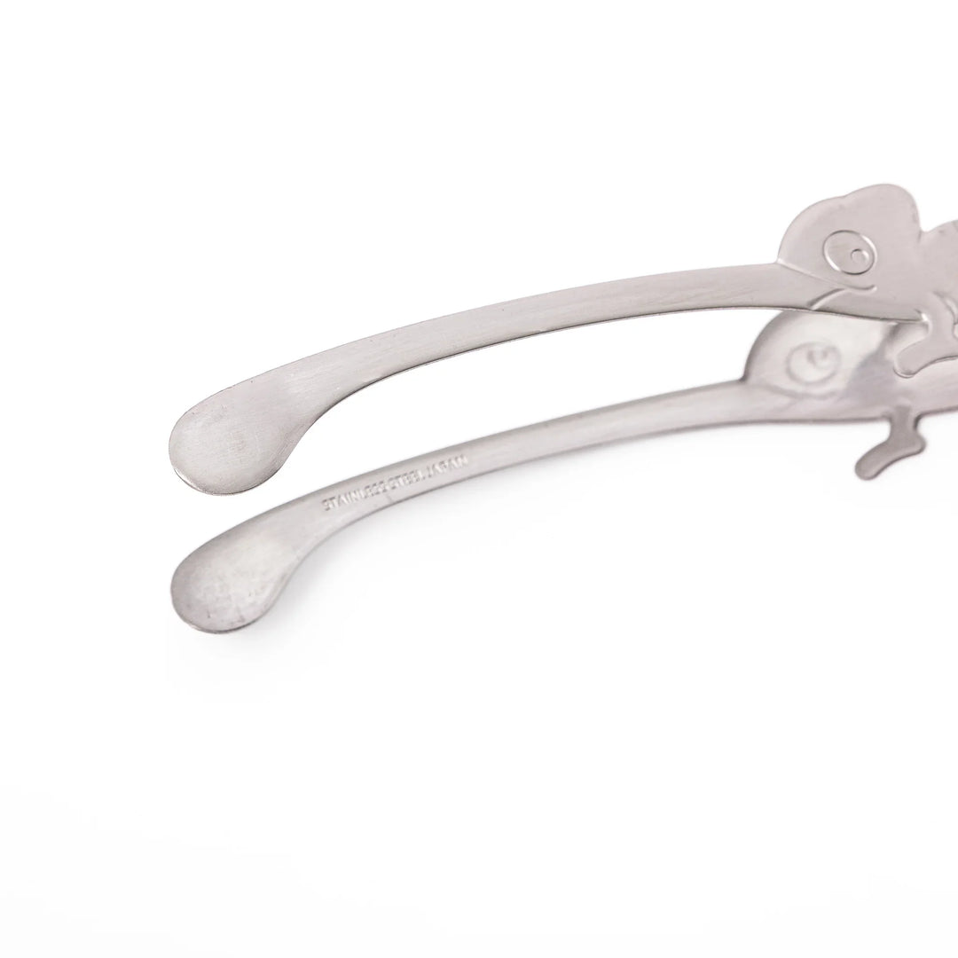 Unique Japanese chameleon kitchen tongs with creative animal shaped handle premium stainless steel food serving utensil