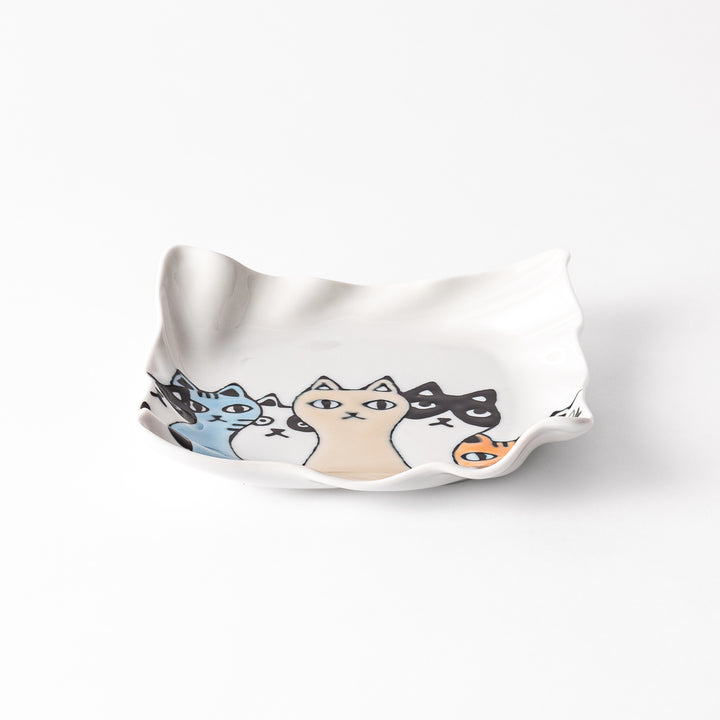Curious Cats Wavy Dessert Plate
