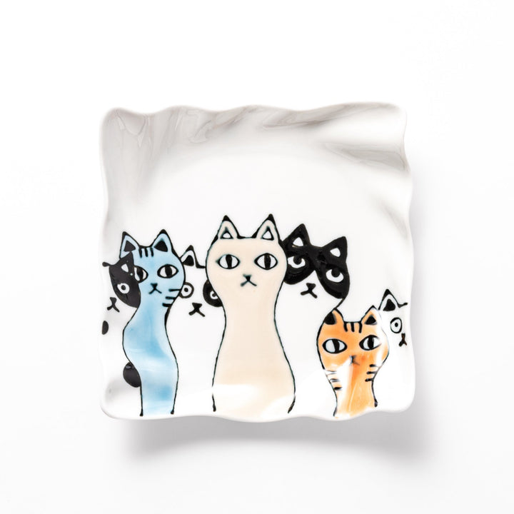 Curious Cats Wavy Dessert Plate