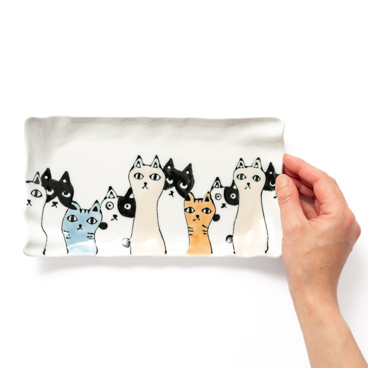 Curious Cats Wavy Salad Plate