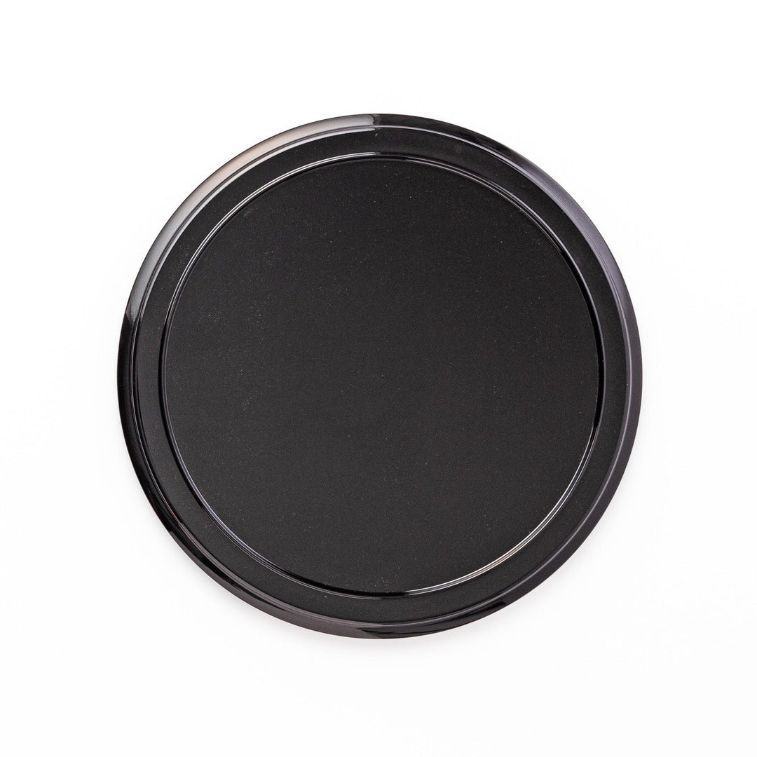 Flying Crane Japanese serving tray with black lacquer base and gold crane and cloud motif for elegant tea.