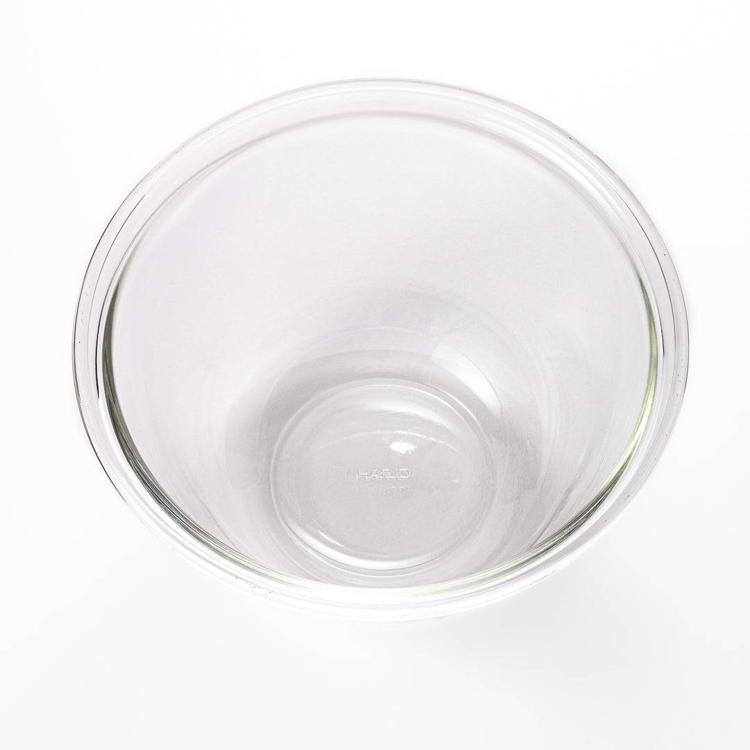 Large 2.2L HARIO heat resistant glass mixing bowl, a deep and durable clear kitchenware bowl for cooking and baking prep