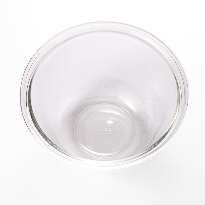 Large 2.2L HARIO heat resistant glass mixing bowl, a deep and durable clear kitchenware bowl for cooking and baking prep