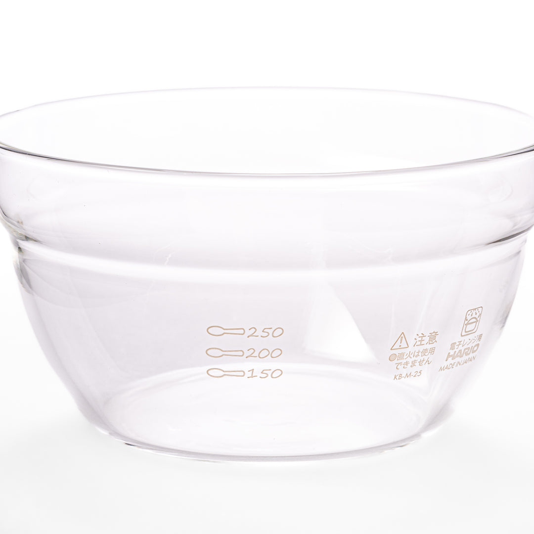 Set of three HARIO heat resistant glass prep bowls with pour spouts, featuring versatile sizes for easy food preparation