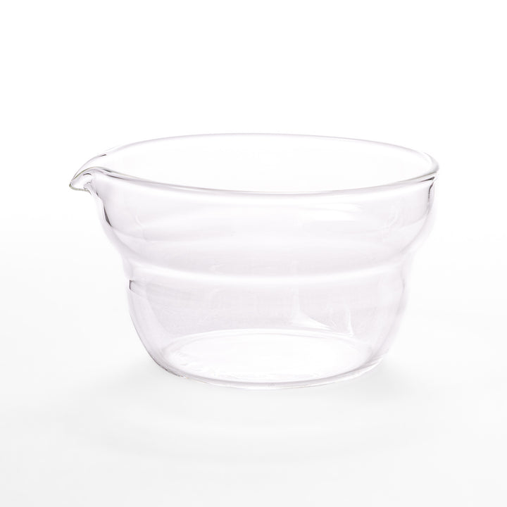 Set of three HARIO heat resistant glass prep bowls with pour spouts, featuring versatile sizes for easy food preparation