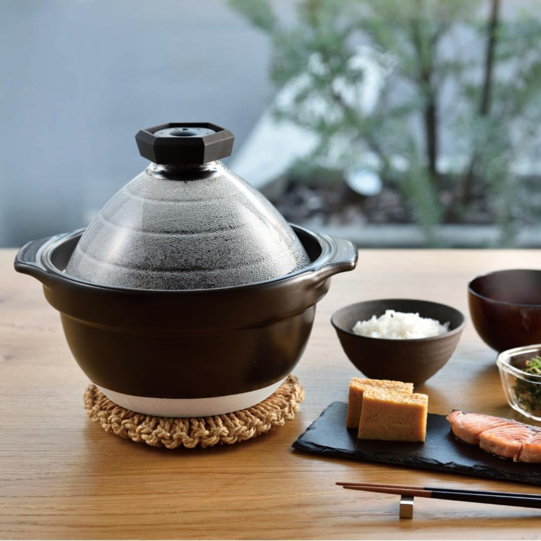 Hario glass lid rice cooker donabe japanese clay pot traditional breakfast setting table setting kitchenware