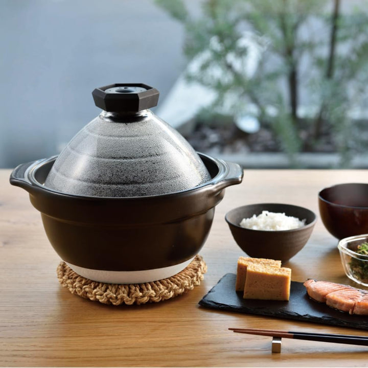 Hario glass lid rice cooker donabe japanese clay pot traditional breakfast setting table setting kitchenware