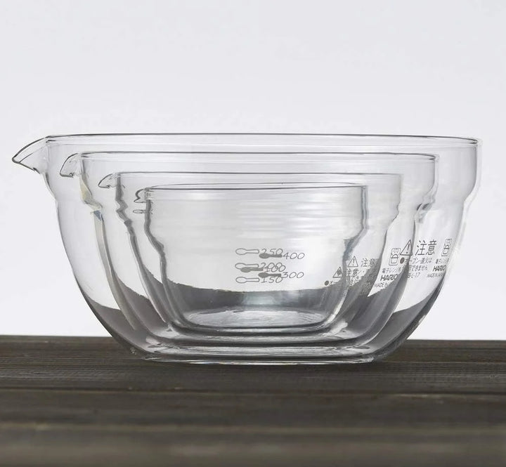 HARIO Heat-Resistant Glass Mixing Bowl Set with Pour Spouts (Set of 4)