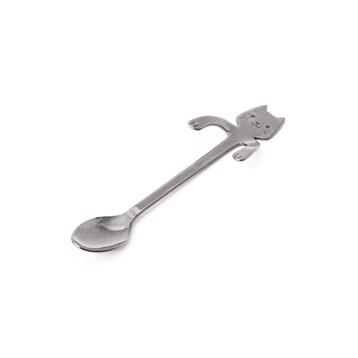 Decorative stainless steel black cat coffee spoon unique hanging paws design perfect small kitchen gift for cat lovers