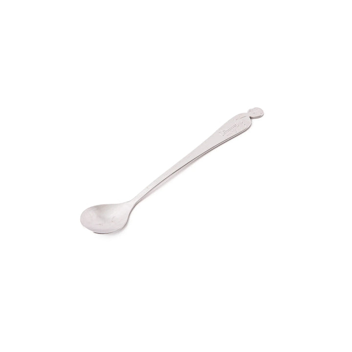 Cute Japanese kakigori spoon featuring flamingo design long handle stainless steel dessert spoon for shaved ice parfait