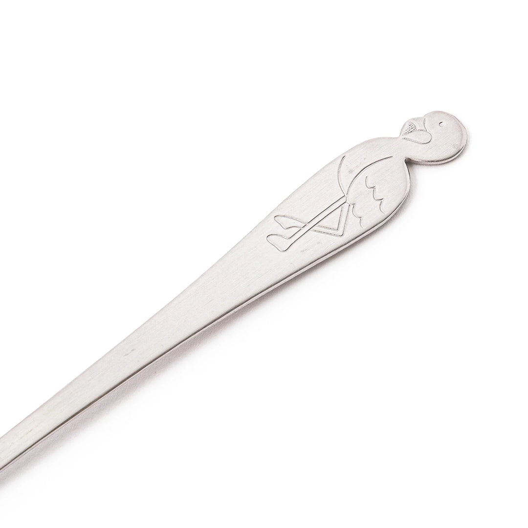 Cute Japanese kakigori spoon featuring flamingo design long handle stainless steel dessert spoon for shaved ice parfait