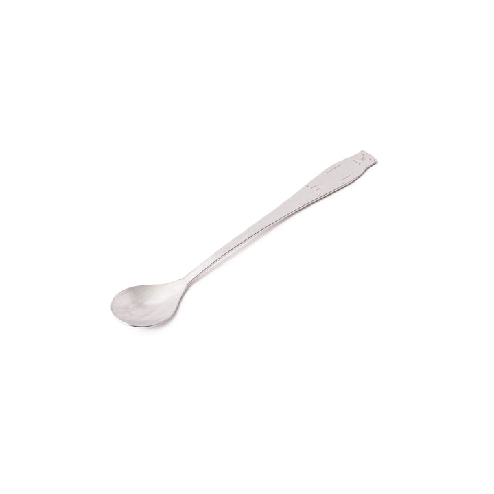 Cute Japanese kakigori spoon featuring polar bear design long handle stainless steel dessert spoon for shaved ice parfait