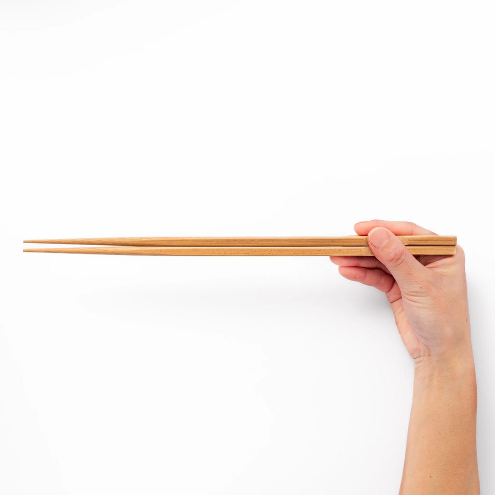 Japanese bamboo cooking chopsticks with natural finish and square handle, durable and lightweight for everyday kitchen use