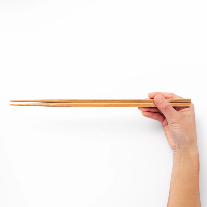 Japanese bamboo cooking chopsticks with natural finish and square handle, durable and lightweight for everyday kitchen use