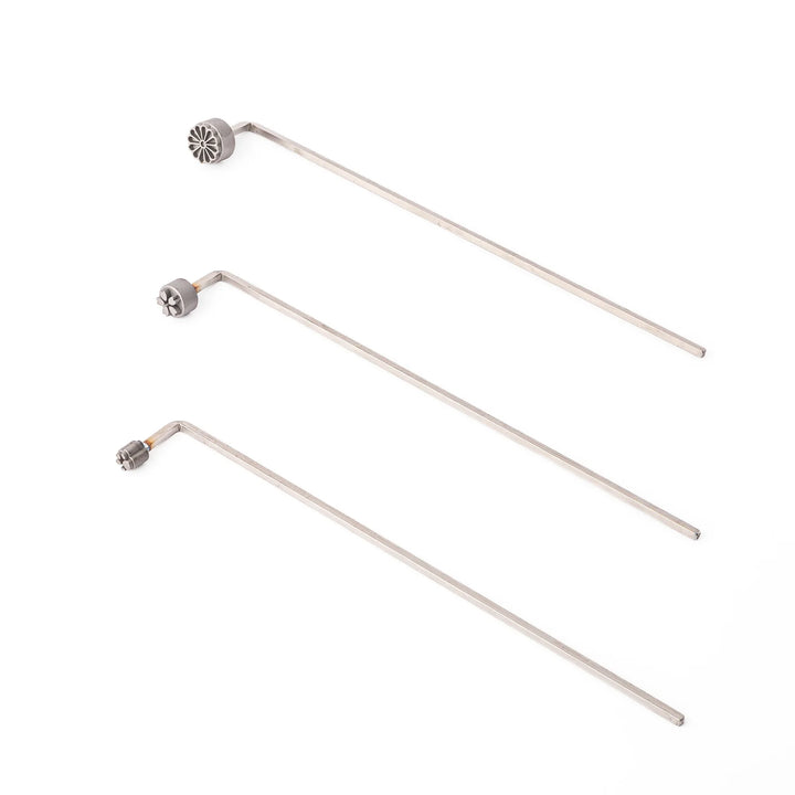 Traditional Japanese bread branding iron set, featuring three different designs including chrysanthemum, sakura, and paw print stamps