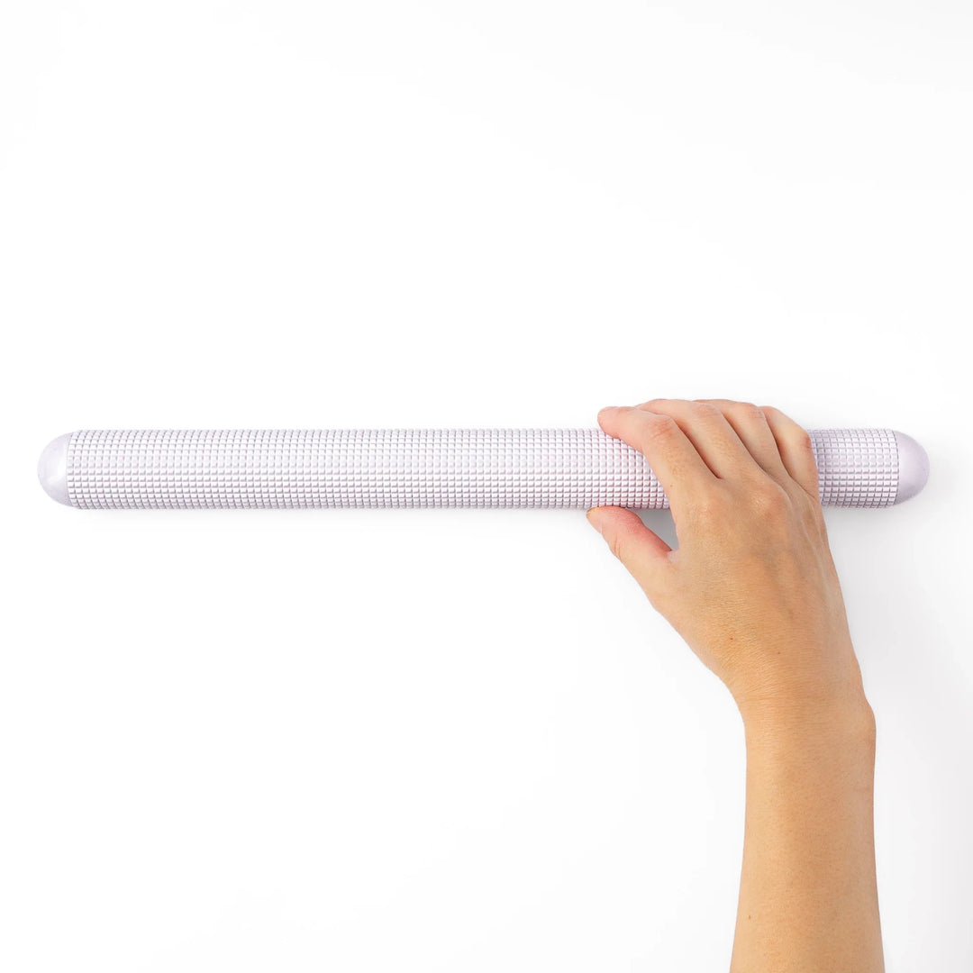 Japanese dough degassing rolling pin in large size, a textured abs resin pastry roller perfect for baking bread