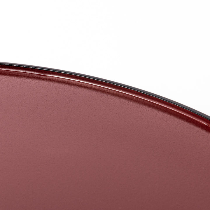 Reversible Japanese Half-Moon Lacquered Tray in red and black. A minimalist serving tray that blends form and function for modern Japanese dining.