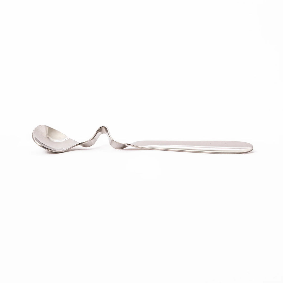 Unique Japanese honey and jam spoon with curved handle design stainless steel jar hanging ladle kitchen utility gadget