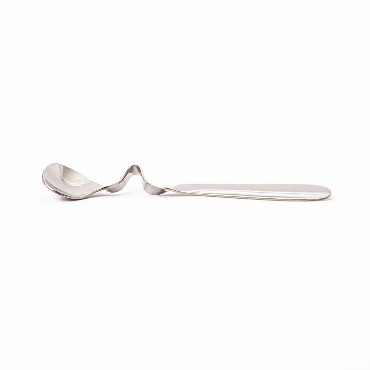 Unique Japanese honey and jam spoon with curved handle design stainless steel jar hanging ladle kitchen utility gadget