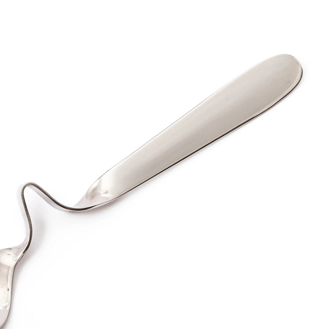 Unique Japanese honey and jam spoon with curved handle design stainless steel jar hanging ladle kitchen utility gadget