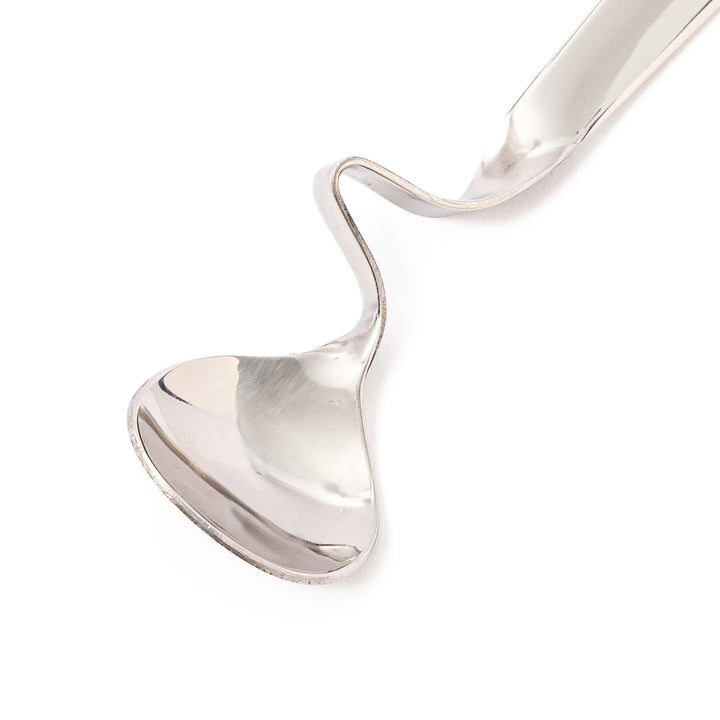 Unique Japanese honey and jam spoon with curved handle design stainless steel jar hanging ladle kitchen utility gadget