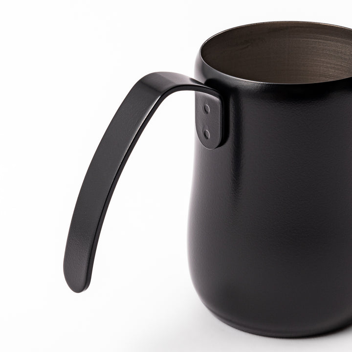 Japanese matte black precision pour kettle with a slender gooseneck spout and ergonomic handle, designed for controlled water flow in pour-over coffee brewing.