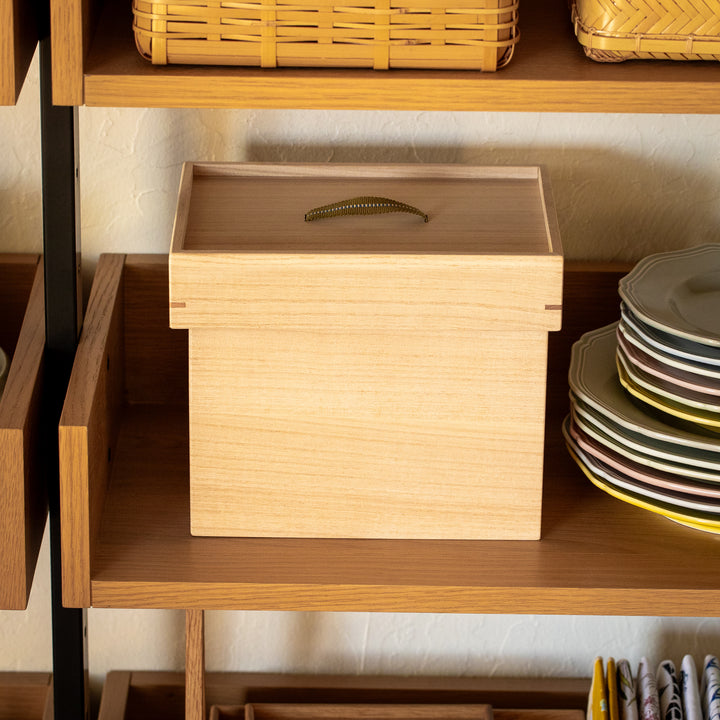 Japanese Paulownia Wood Bread Storage Box 1.5 Loaf size crafted from natural paulownia for pantry storage   