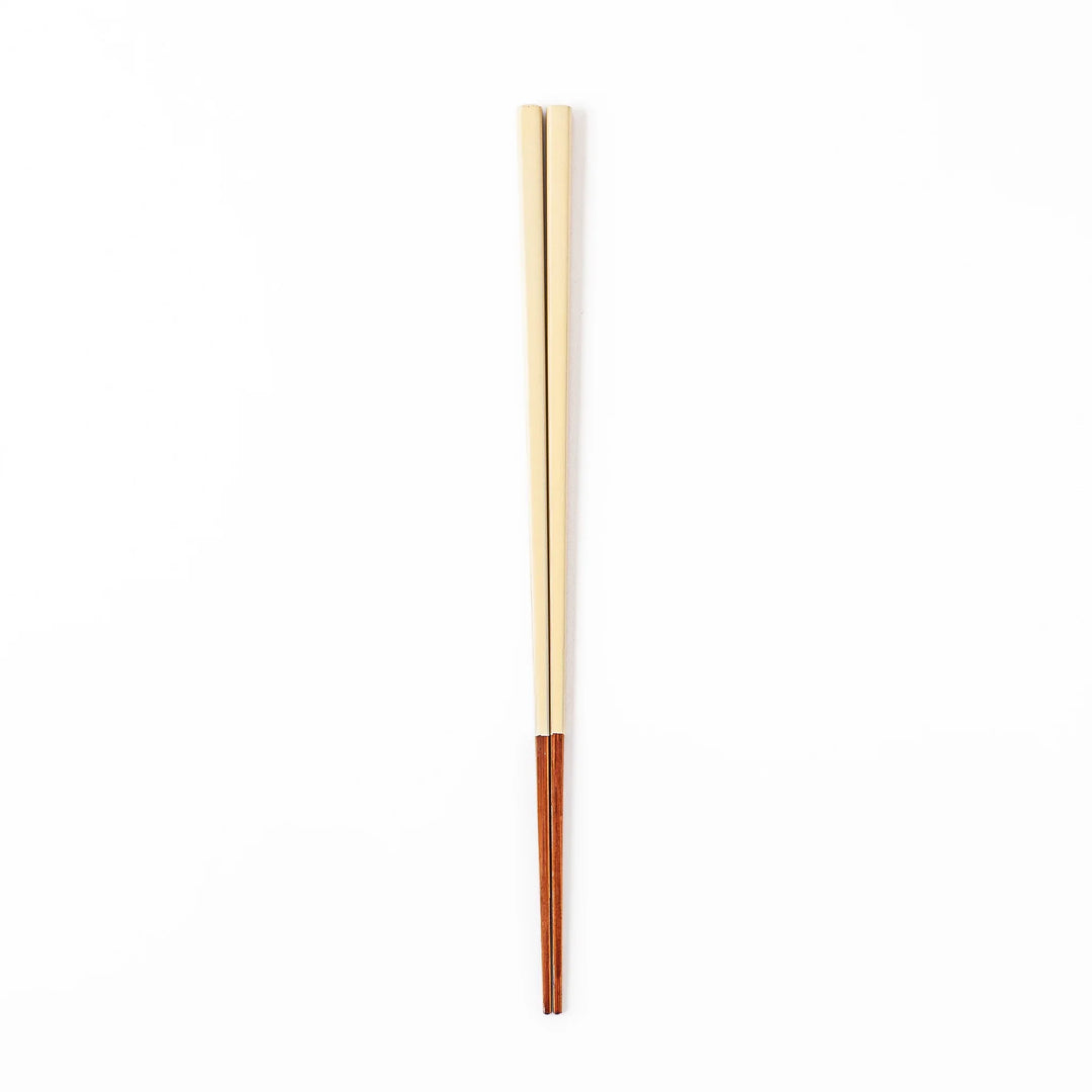 Pair of natural white Japanese traditional color bamboo chopsticks with fine tips for an elegant and precise dining experience