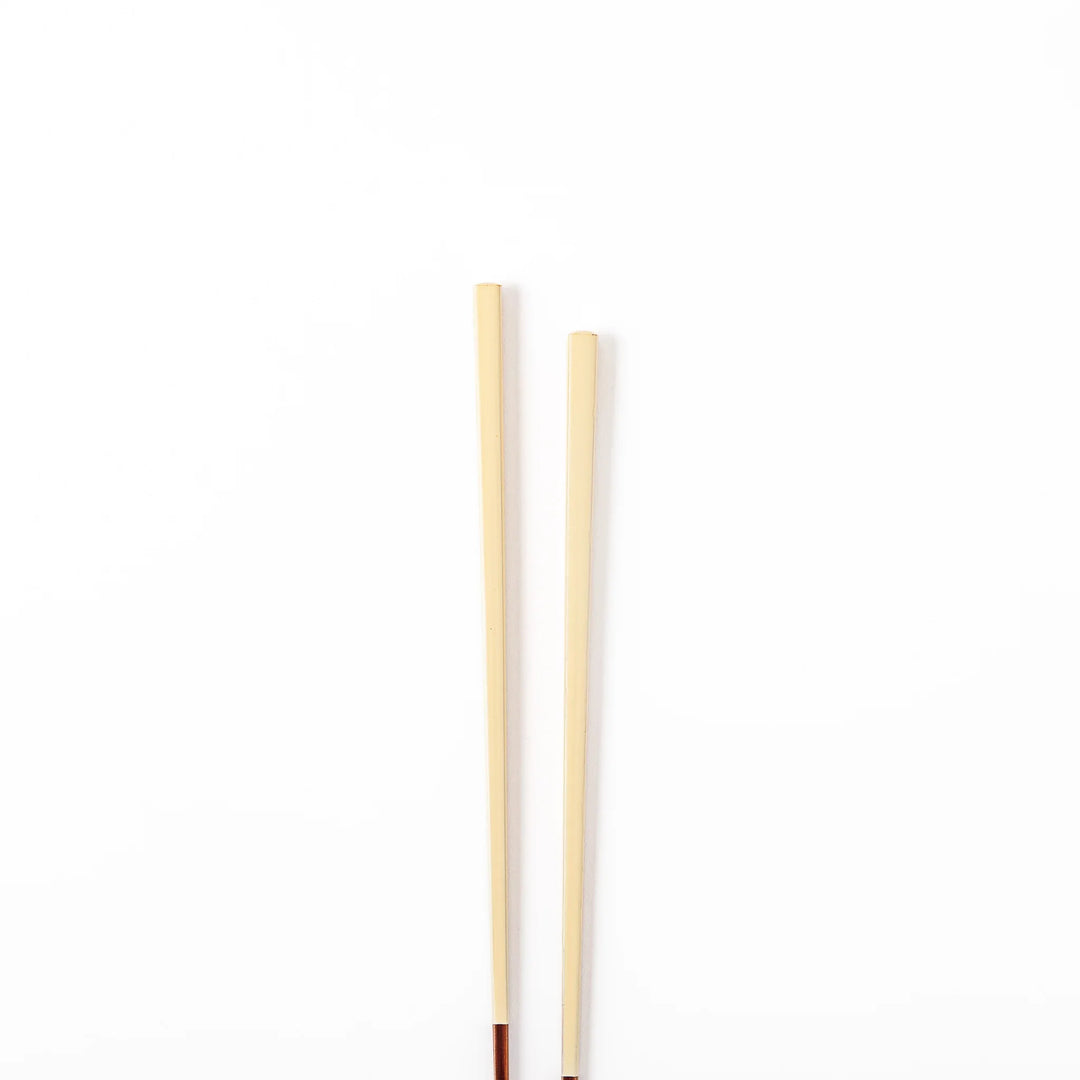 Pair of natural white Japanese traditional color bamboo chopsticks with fine tips for an elegant and precise dining experience