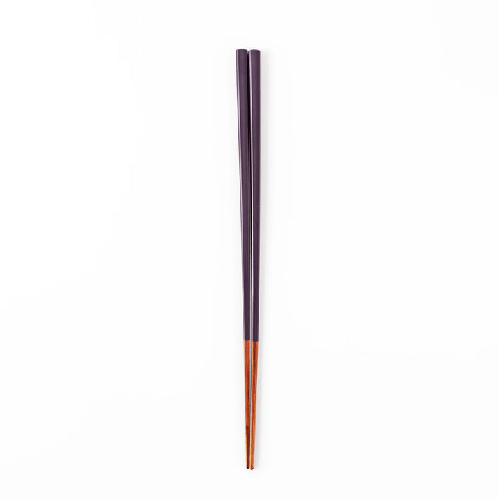 Pair of eggplant purple Japanese traditional color bamboo chopsticks with fine tips for an elegant and precise dining experience