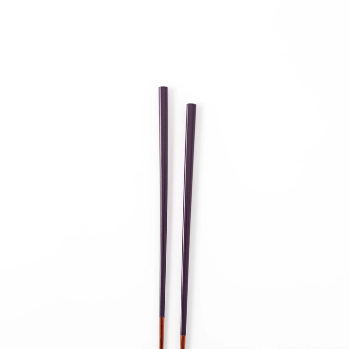Pair of eggplant purple Japanese traditional color bamboo chopsticks with fine tips for an elegant and precise dining experience