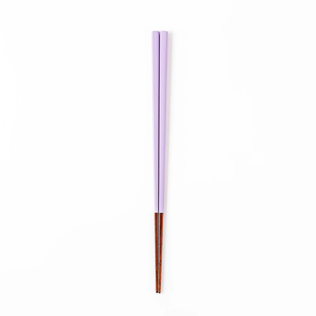 Pair of wisteria purple Japanese traditional color bamboo chopsticks with fine tips for an elegant and precise dining experience