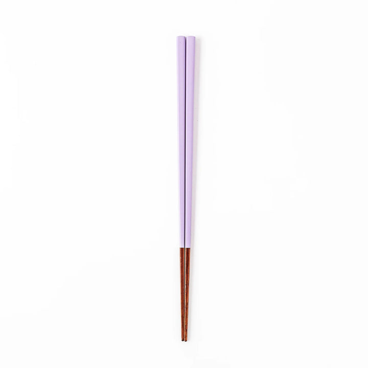 Pair of wisteria purple Japanese traditional color bamboo chopsticks with fine tips for an elegant and precise dining experience