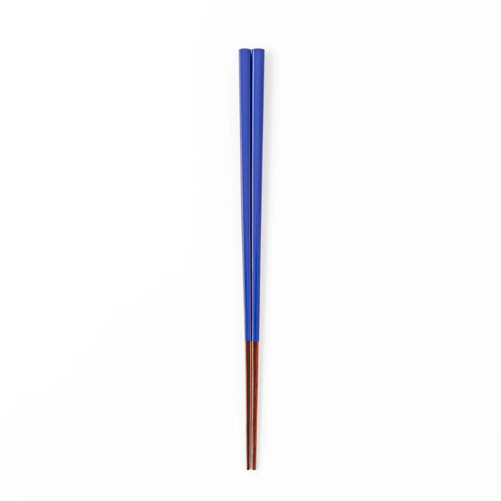 Pair of cobalt blue Japanese traditional color bamboo chopsticks with fine tips for an elegant and precise dining experience