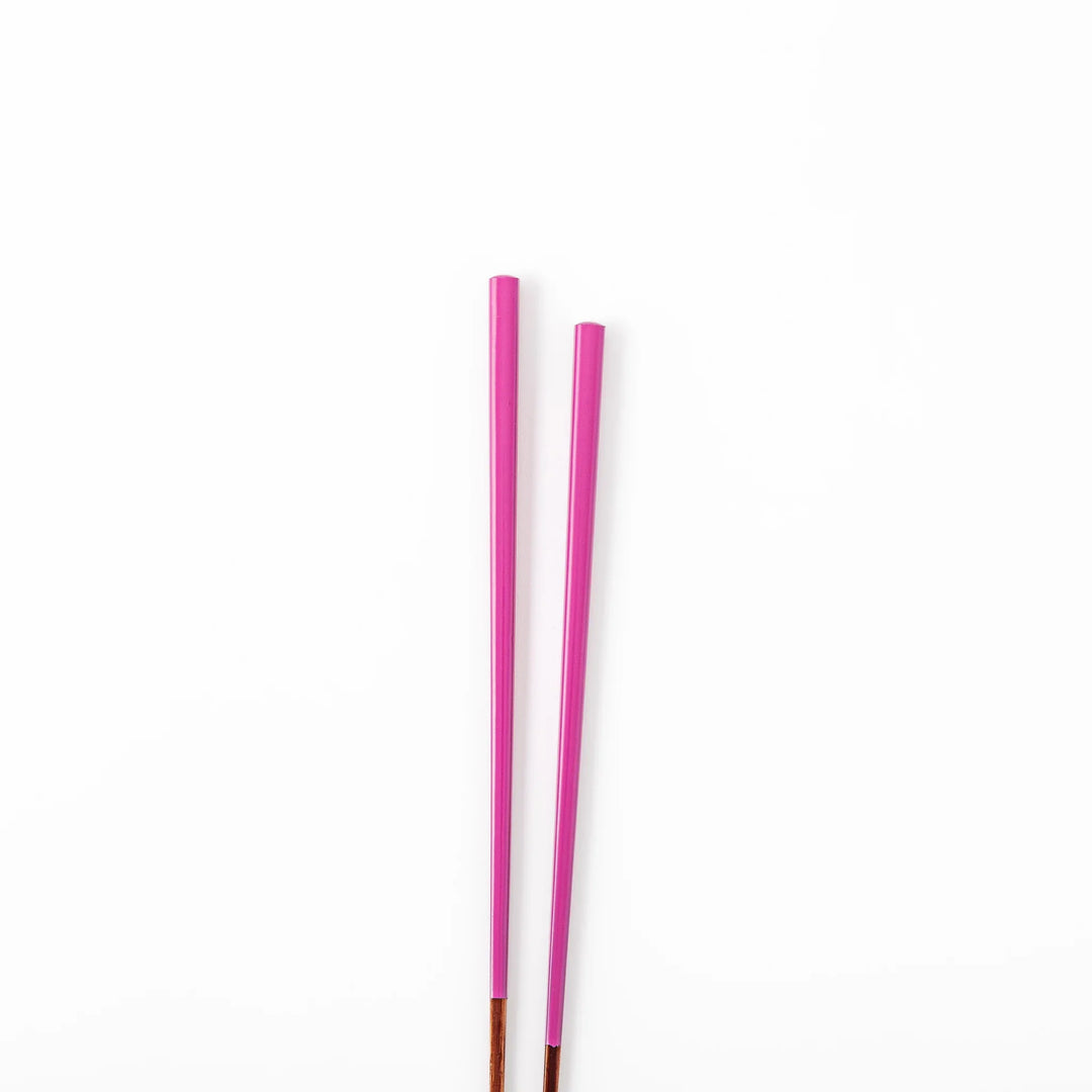 Pair of iris purple Japanese traditional color bamboo chopsticks with fine tips for an elegant and precise dining experience